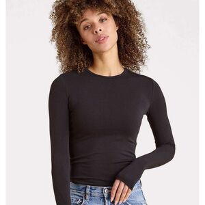 nuuds Women's Black Long Sleeve swiftstitch  athleisure top XL